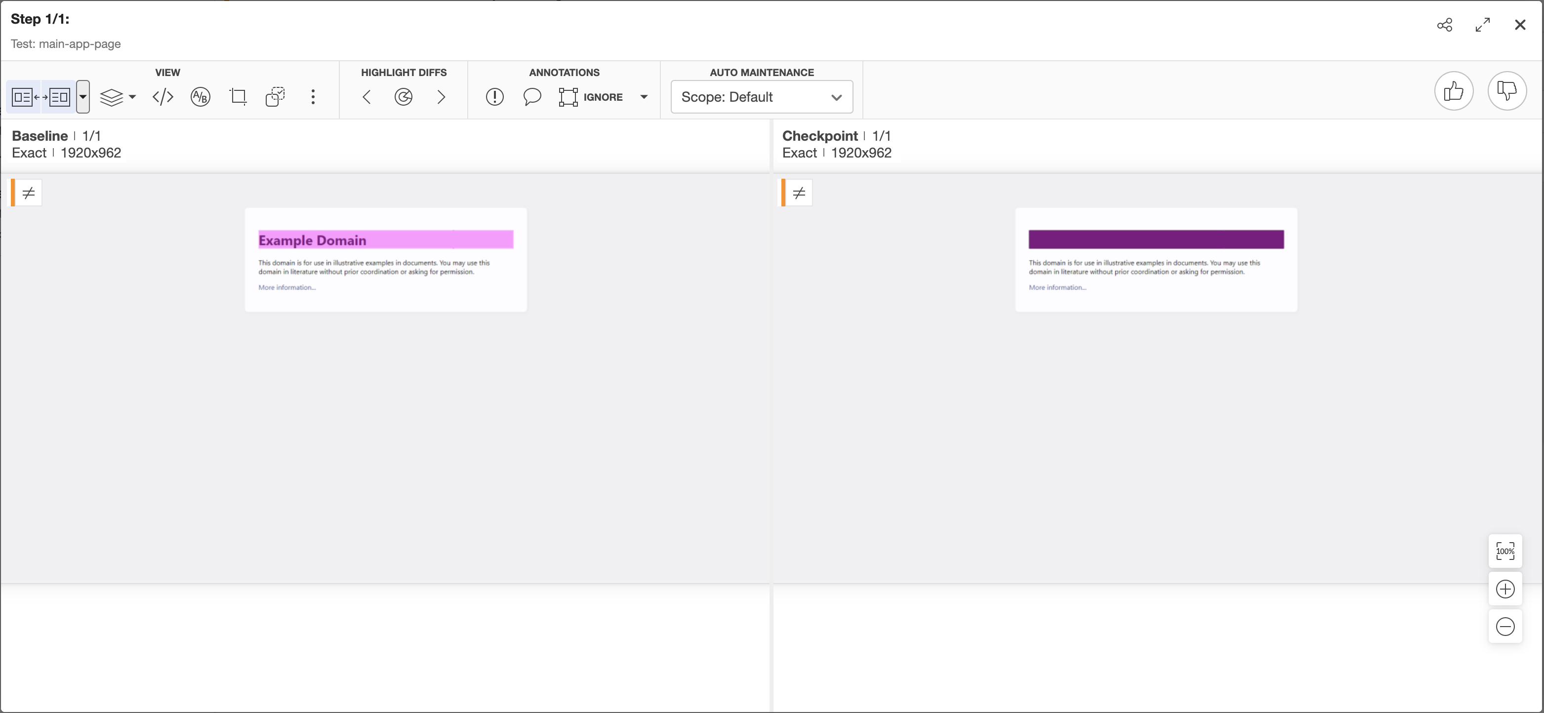 Compare step editor