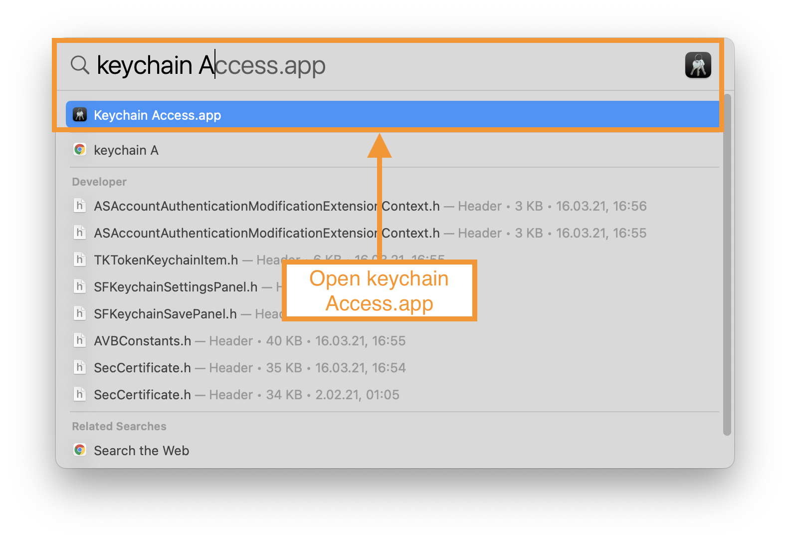 appium find keychain